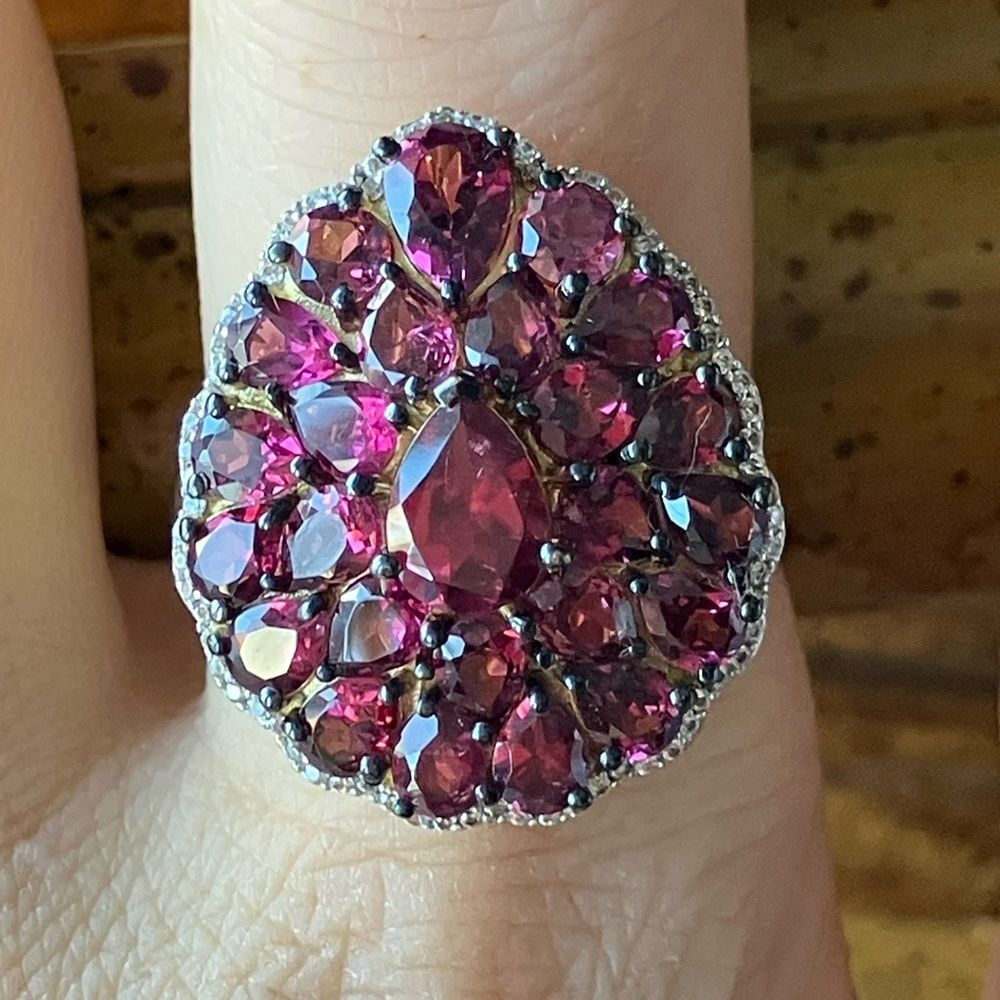 Tanzanian Wine Garnet Sterling Silver Ring Size 9